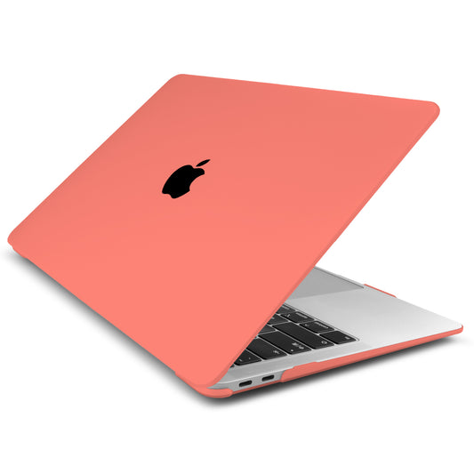 MacBook Air/Pro Protective Hard Case with Logo (Living Coral)