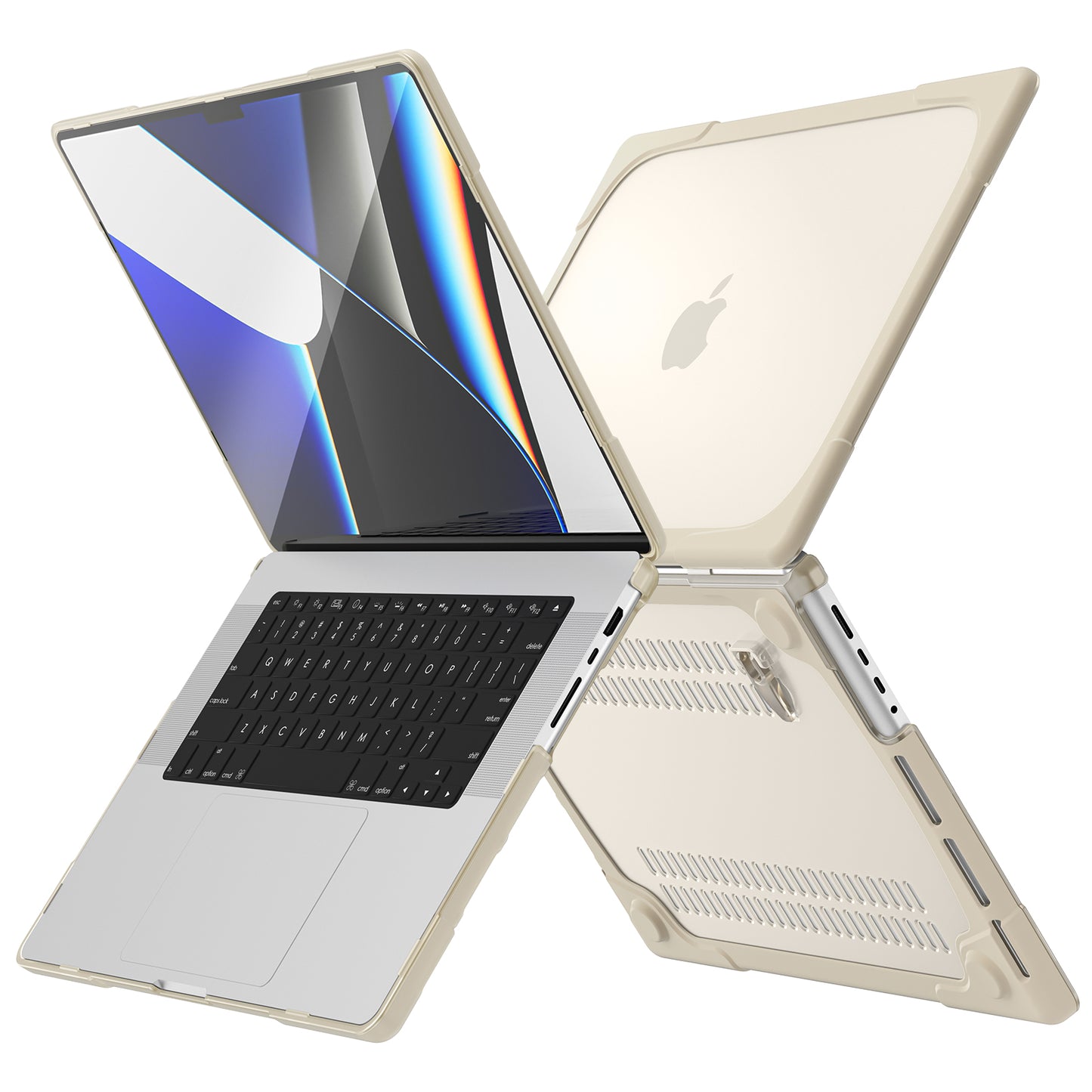 MacBook Pro 14 16 inch Case Heavy Duty Hard Protective Cover (Khaki)