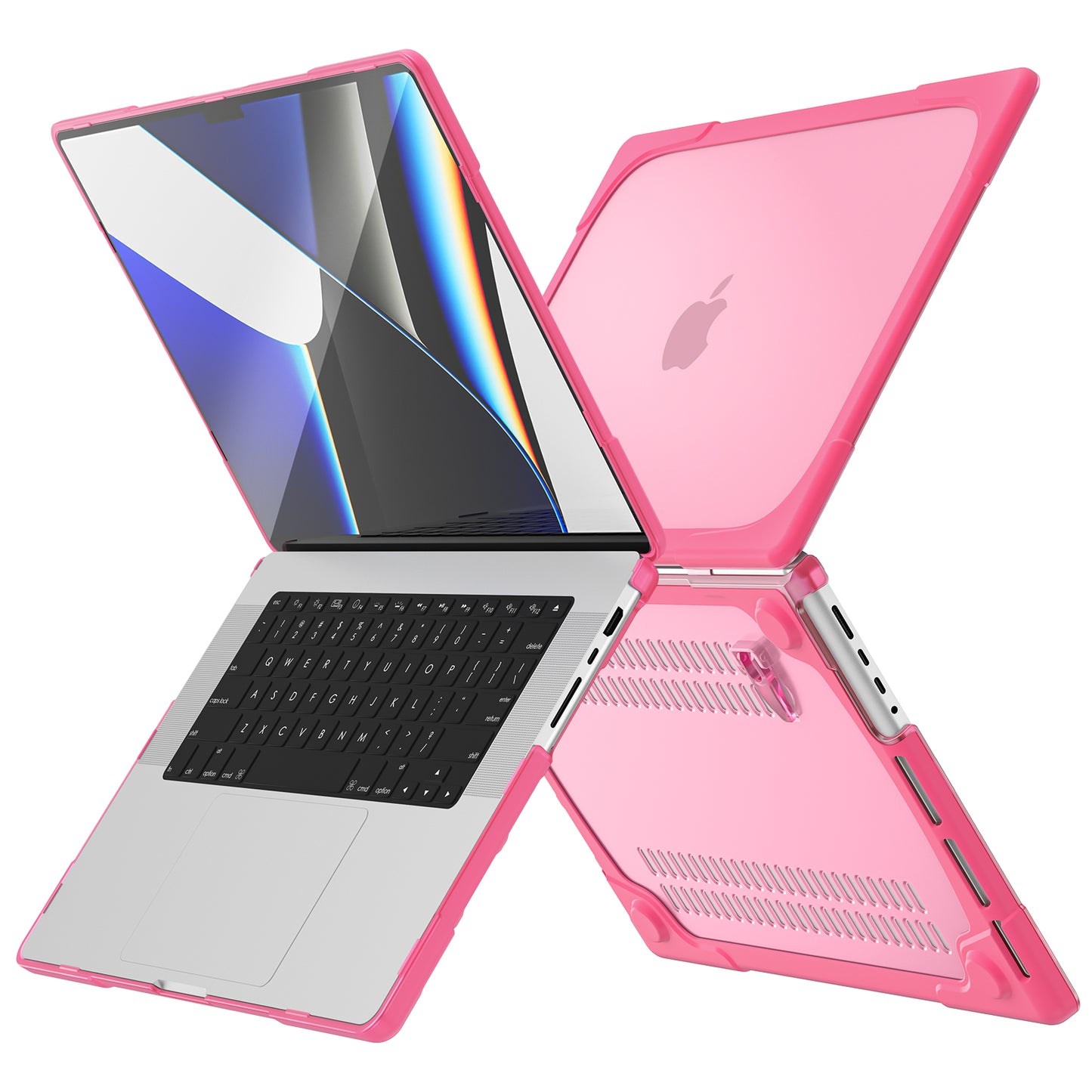 MacBook Pro 14 16 inch Case Heavy Duty Hard Protective Cover (Rose)