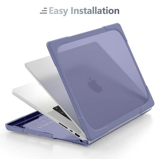 MacBook Pro 14 16 inch Case Heavy Duty Hard Protective Cover (Lavender Grey)