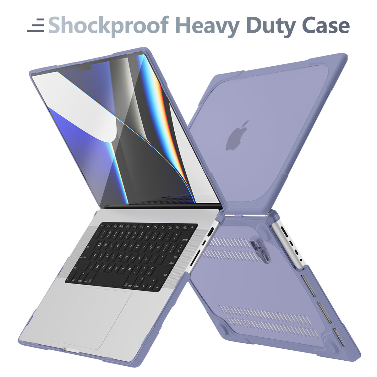 MacBook Pro 14 16 inch Case Heavy Duty Hard Protective Cover (Lavender Grey)