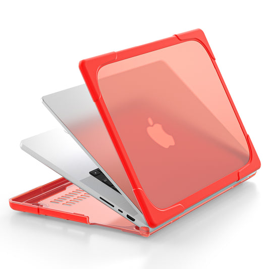 MacBook Pro 14 16 inch Case Heavy Duty Hard Protective Cover (Red)
